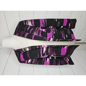 Kasper Size 10 Purple Black & White open front blazer jacket